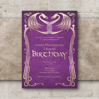 Celtic Viking Dragon Birthday Einladung