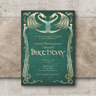 Celtic Viking Dragon Birthday Einladung