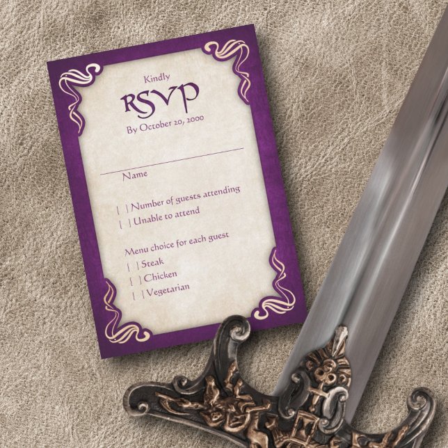 Celtic Viking Dragon Wedding RSVP Karte (Von Creator hochgeladen)