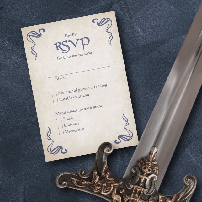 Celtic Viking Fantasy Wedding RSVP Karte (Von Creator hochgeladen)