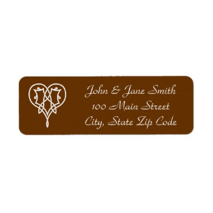 Celtic Weave Heart in Chocolate Address Label
