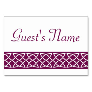 Celtic Weave Heart in Wine Table Card Tischnummer