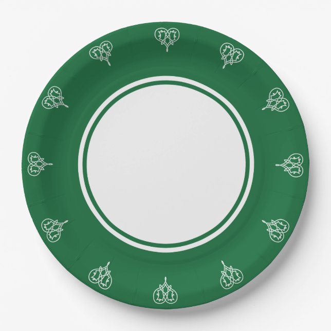 Celtic Weave Hearts in grüner Papiertafel Pappteller (Vorderseite)