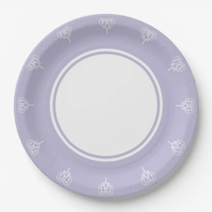 Celtic Weave Hearts in Lavender Paper Plate Pappteller