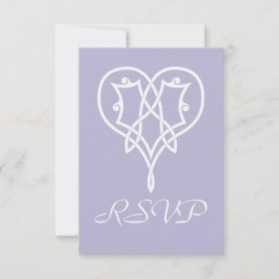 Celtic Weave Hearts in Lavender RSVP-Karte RSVP Karte