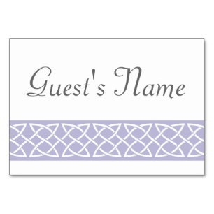 Celtic Weave Hearts in Lavender Table Card Tischnummer