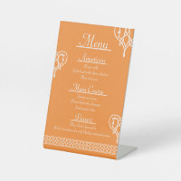Celtic Weave Hearts in Orange Pedestal Sign