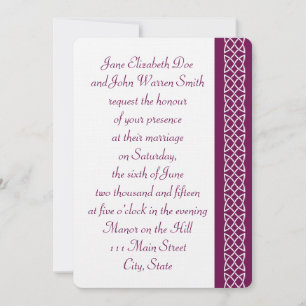 Celtic Weave Hearts in Wine Wedding Einladung