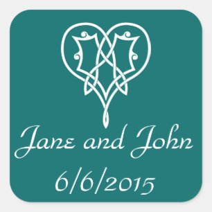 Celtic Weave Hearve in Aquamariner Aufkleber