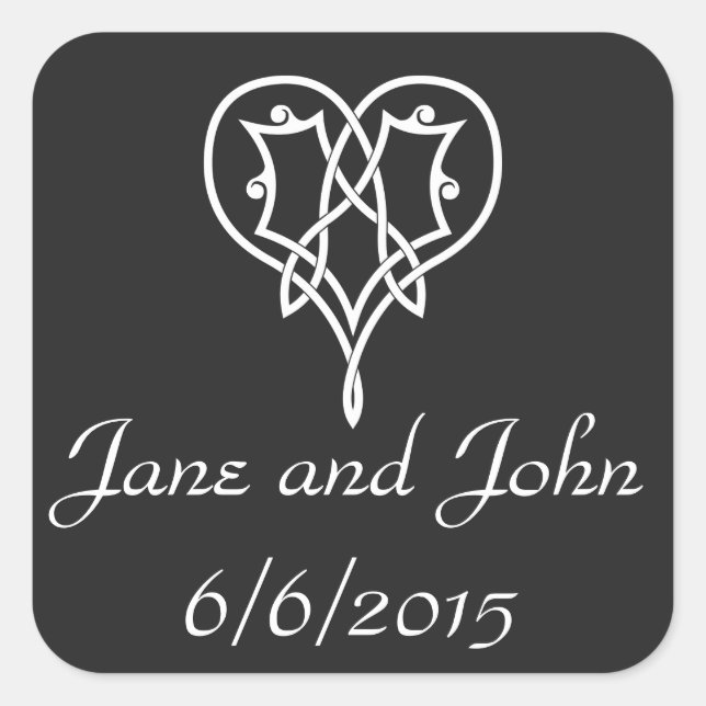 Celtic Weave Hearve in Black Sticker (Vorderseite)