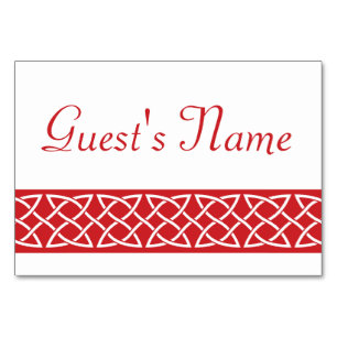 Celtic Weave Hearve in Cherry Table Card Tischnummer