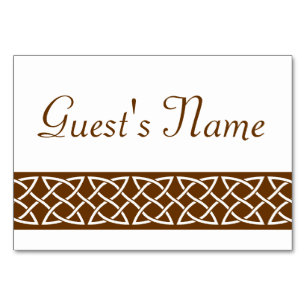 Celtic Weave Hearve in Chocolate Table Card Tischnummer