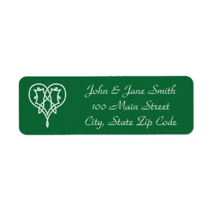 Celtic Weave Hearve in Green Return Address Label