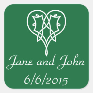 Celtic Weave Hearve in Green Sticker