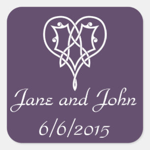 Celtic Weave Hearve in Lila Aufkleber