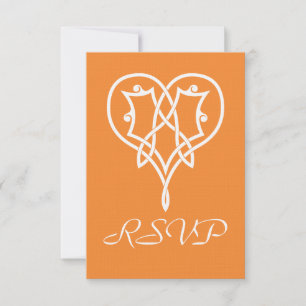 Celtic Weave Hearve in Orange RSVP Card Karte