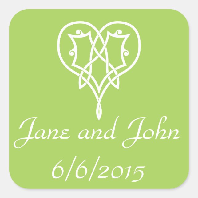 Celtic Weave Hearve in Peridot Sticker (Vorderseite)