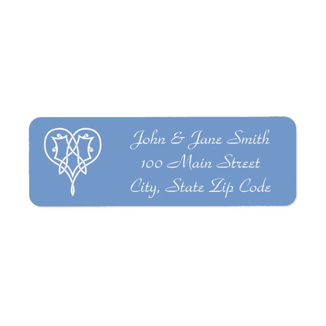 Celtic Weave Hearve in Periwinkle Address Label (Vorne)