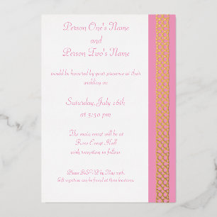 Celtic Weave Hearve in Petal Pink Foil Einladung