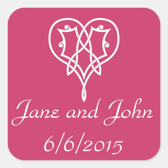 Celtic Weave Hearve in Raspberry Sticker (Vorderseite)