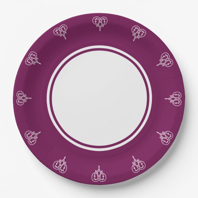 Celtic Weave Hearve in Wine Paper Plate Pappteller (Vorderseite)