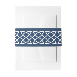 Celtic Weave Hörnchen in Navy Einladung Bauchband Einladungsbanderole