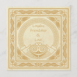 Celtic Wedding Einladung mit Claddagh.