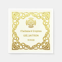 Celtic Wedding Ivory und Imitate Gold Personalize