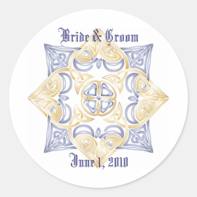 Celtic Wedding Knot Runder Aufkleber (Vorderseite)