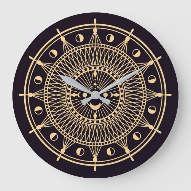 Celtic/Wiccan-Symbol Große Wanduhr (Vorderseite)