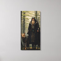 Celtic Wizard und Wolf Canvas Print