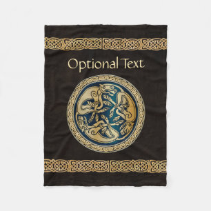 Celtic Wolf Knüpfarbeit Triad Fleecedecke