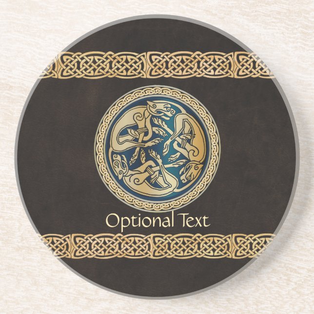 Celtic Wolf Knüpfarbeit Triad Getränkeuntersetzer (Vorne)