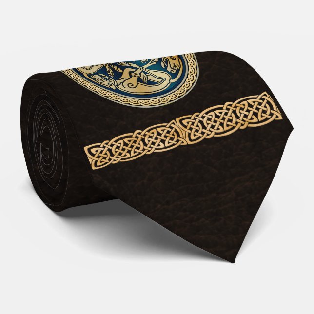 Celtic Wolf Knüpfarbeit Triad Neck Tie Krawatte (Gerollt)