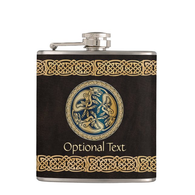 Celtic Wolf Knüpfarbeit Trial Flachmann (Vorderseite)