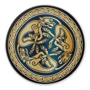Celtic Wolf Knüpfarbeit Trial Keramikknauf