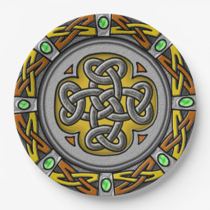 Celticknoten digitalisiertes Bild des Stahls, des Pappteller