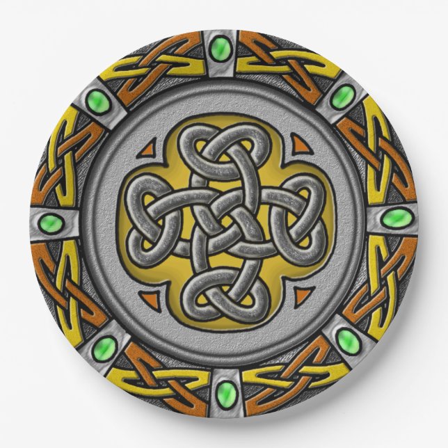 Celticknoten digitalisiertes Bild des Stahls, des Pappteller (Vorderseite)