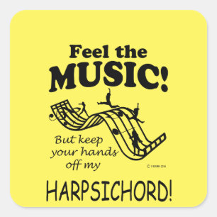 Cembalo spürt den Aufkleber auf dem Musikplatz