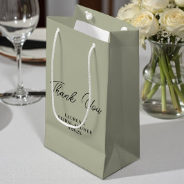 Cement Grey Minimalist Bridal Shower Thank You Kleine Geschenktüte