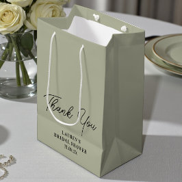 Cement Grey Minimalist Bridal Shower Thank You Mittlere Geschenktüte