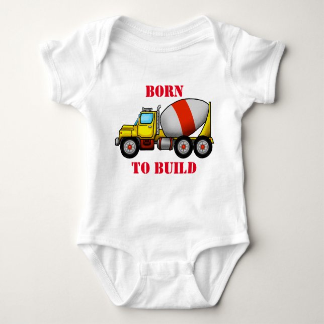 Cement Mixer Baby Jersey Bodysuit Strampler (Vorderseite)