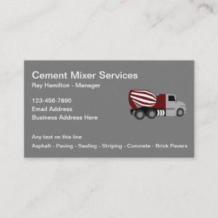Cement Mixer Services Business Cards Visitenkarte