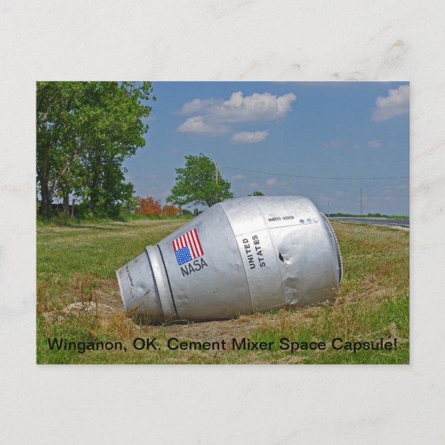 Cement Mixer Space Kapsel bei Winganon OK Postkarte (Vorderseite)