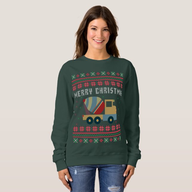 Cement Truck Ugly Christmas Sweater Sweatshirt (Vorne ganz)