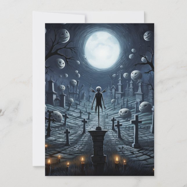Cemetary Halloween Card Feiertagskarte (Vorderseite)