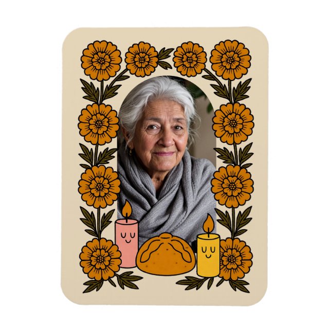 Cempasúchil Ofrenda Altar Día de Muertos Magnet (Vertikal)