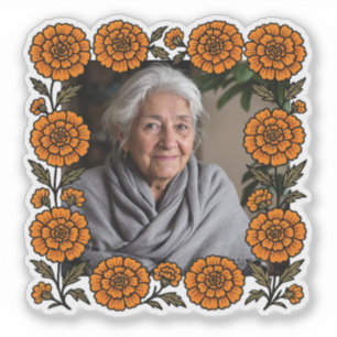 Cempasúchil Ofrenda Con Foto Día de Muertos Aufkleber