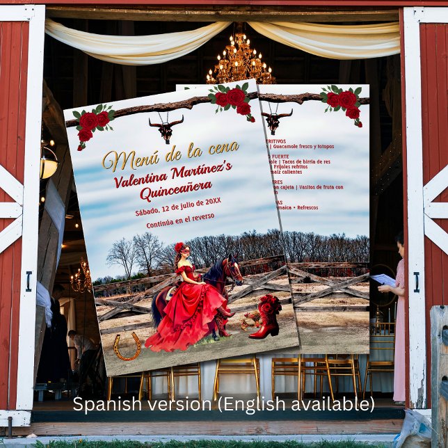 Cena de Mascarada de Quinceñera en el Rancho Menükarte (Cena de Mascarada de Quinceañera en el Rancho Menu)