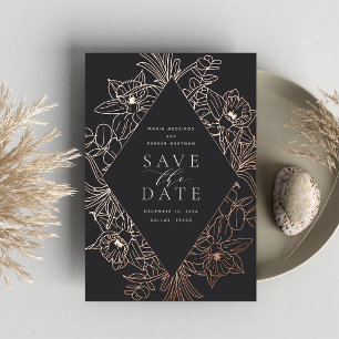 Cendrée Floral Diamond Foil Enregistrer la carte